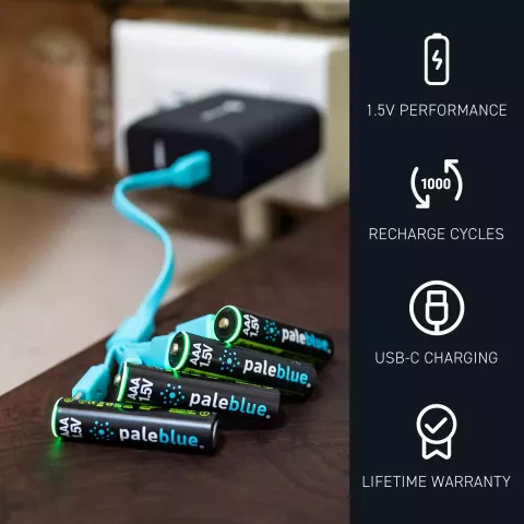 Paleblue Voyager AAA USB-C Rechargeable Batteries